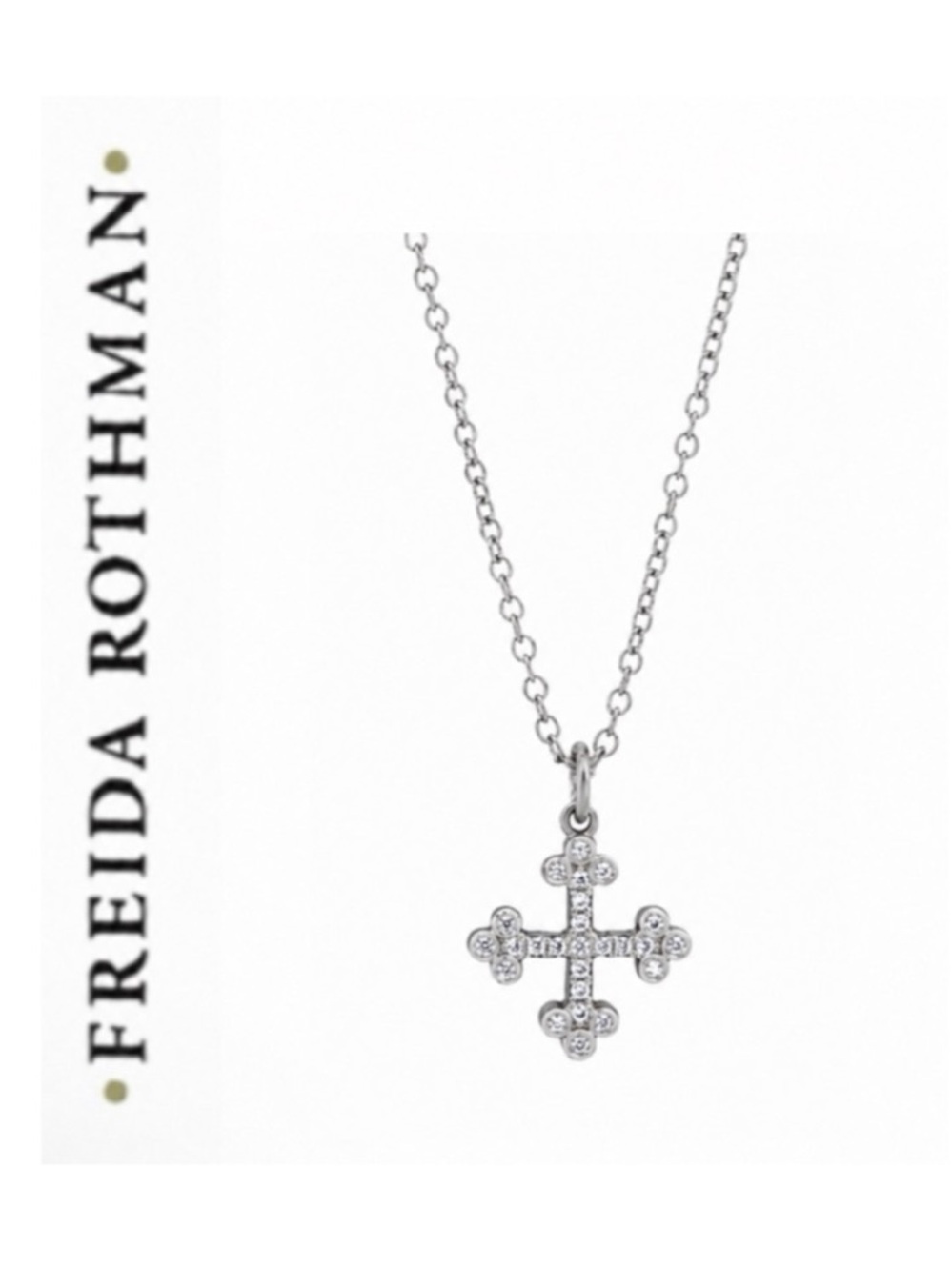 Freida Rothman Cross Necklace 925 Sterling Silver